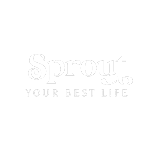 sprout your best life white logo